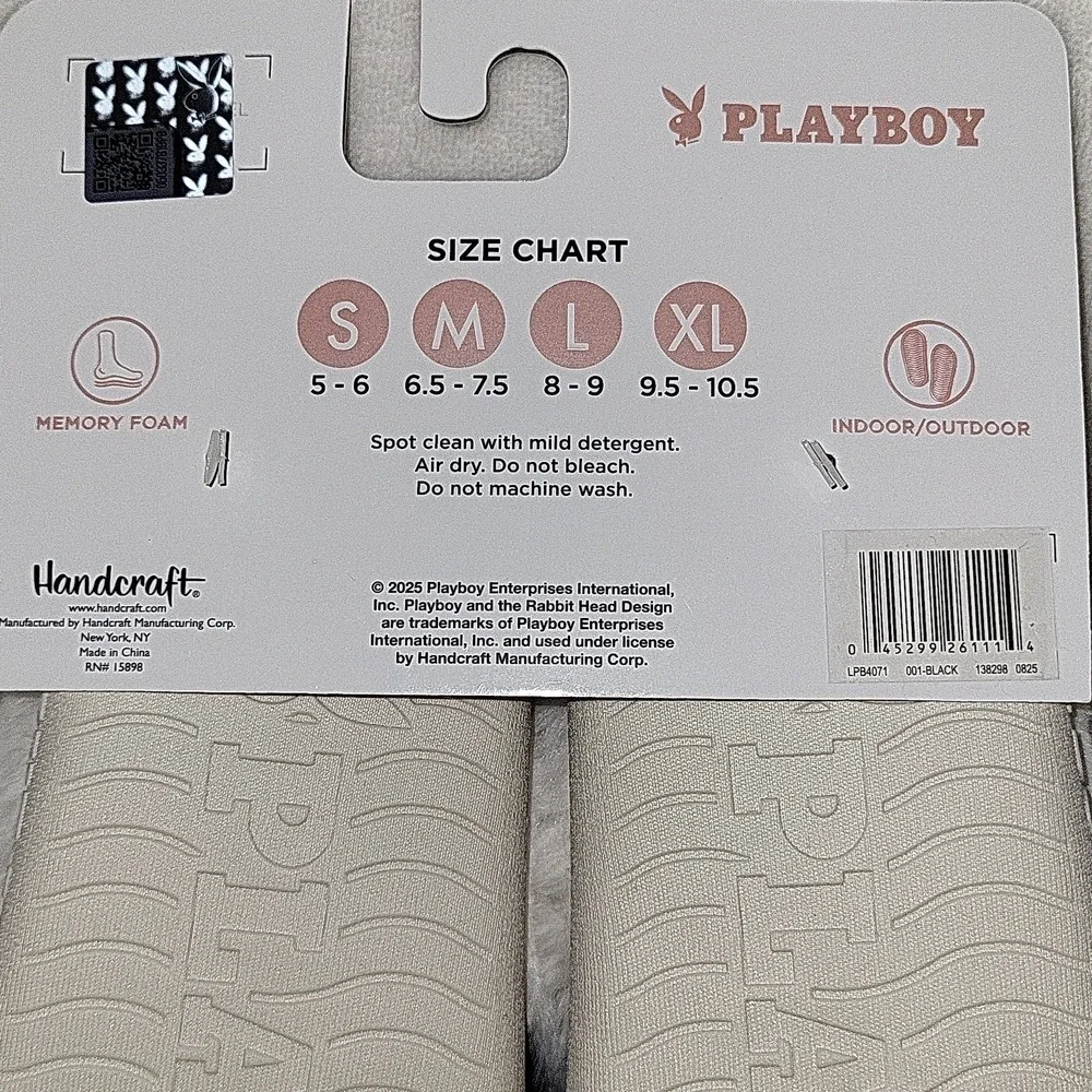 Playboy Black and White Slippers - Picture 8 of 8